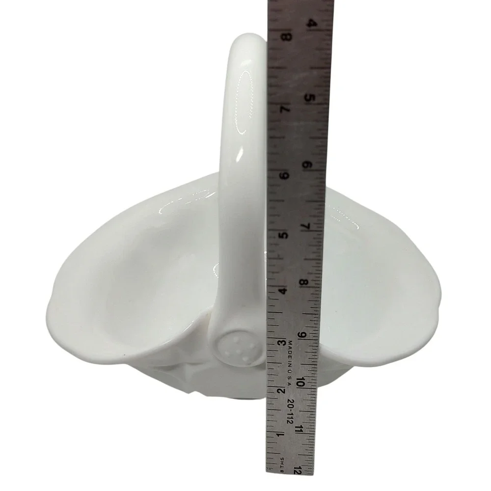 Vintage Milk Glass Basket With Handle Indiana Glass Constellation Pattern‎ SEE